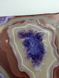 Resin Geode on Canvas genuine amethyst