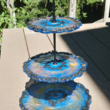 3-tier service tray faux geodes