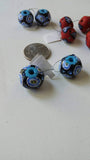 Lot of 3 sets of clay beads in red white and blue