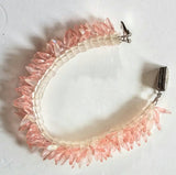 Spikey Pink Glass Bracelet with Antique Clasp