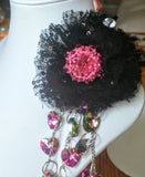 Pink Swarovski to Extremes Brooche/Pendant