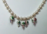 Bridal- White Pearls and Cloisenne
