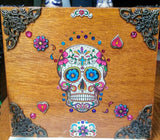 Dia de Los Muertos -Cigar Box Purse - Sugar Skull Cigar Box Purse