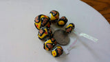 Set of 7 clay Butterfly beads with Swarovski chaton accents