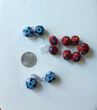 Lot of 3 sets of clay beads in red white and blue