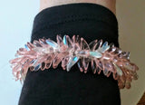 Spikey Pink Glass Bracelet with Antique Clasp