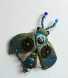 Blue Steampunk Bug Bead