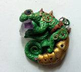 Happy Steampunk Chameleon Pendant