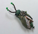 Steampunk Green Bug Bead