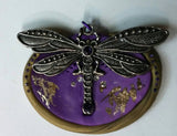 Purple and Gold Dragonfly Pendant