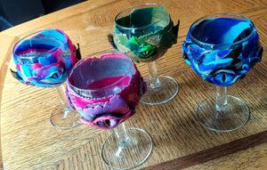Bright And Creepy Wine Goblets- multi-colored - wine glasses