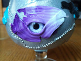Creepy Eye Brandy Glass Set in purple, black & blue
