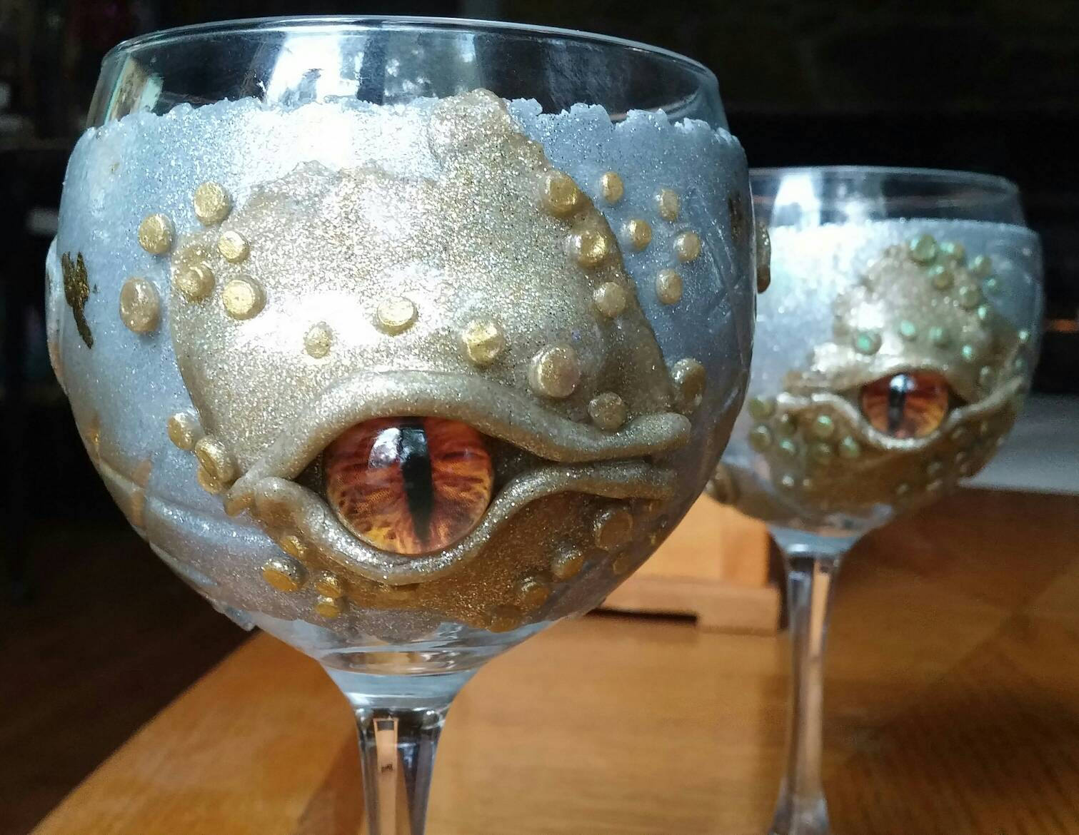 Creepy Glass wine glasses