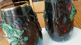 Creepy Glass Dragon Eye Tumblers - set of two glasses