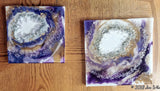 Freeform Resin Geode Set in Purple
