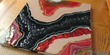 Resin Geode Painting in Red and Black