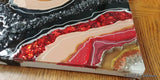 Resin Geode Painting in Red and Black