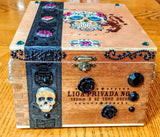 Sugar Skull cigar box treasure box -6" X 7" X 4"