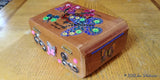Honey Bee and Butterfly themed cigar box treasure box- 7" x 5" x 3"