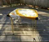 SOLD! - Resin Geode Table in white and gold, coffee table, functional art, artistic decor