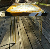 SOLD! - Resin Geode Table in white and gold, coffee table, functional art, artistic decor
