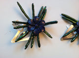 Sticks & Stone hair clip set- pearls and genuine lapis stoned flowers