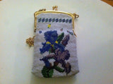 Beaded Purse-Blue Iris/Plum Iris-new beaded purse