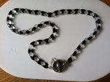 Sterling Silver Sale-Maverick Jewels-onyx & quartz-Sterling Silver Skull Clasp- gift for him