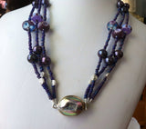 Maverick Jewels-druzi w purple lampwork- so much purple