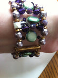Cloisenne and Pearl Cuff Bracelet - Maverick Jewels-SellOut
