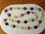 Cloisenne Necklace - Cloisenne Flowers with Ruby, Emerald, & Sapphire