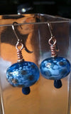 Gold and Blue Blown Glass Earrings Maverick Jewels-Lightly Blue