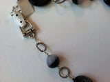 Crackled Black & White Agate Necklace