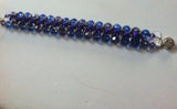 Blue & Purple Swarovski Crystal and Chain Maille  Bracelet.