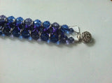 Blue & Purple Swarovski Crystal and Chain Maille  Bracelet.