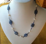 Kyanite & Pearls-Blue and White