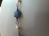 Kyanite & Pearls-Blue and White