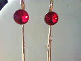 Brilliant Red Swarovski & Gold Earrings