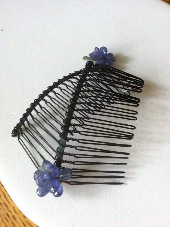 Maverick Jewels-Genuine Iolite Flower Combs