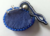 Water Off My Back-shibori & soutache silver brooch/pendant