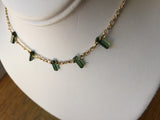 Tourmaline Icicles on gold chain-made to order