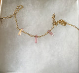 Pink Tourmaline Icicles on 14kt Gold
