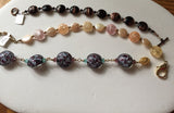 Glass bracelet lot-8", 8 1/2", & 9". Beautiful glass beads handwound or strung.  Larger for comfort