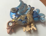 Pretty Bird clay fantasy bead-steampunk peacock bead