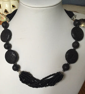 Lava & Silver choker necklace-Maverick Jewels