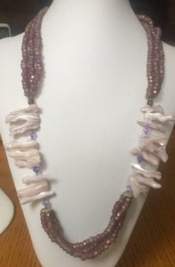 Lavender Lovers Only Shells, "Phyllis" Neckace
