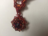 Fiery Swarovski Beaded Bead Pendant on oriental style necklace