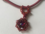Fiery Swarovski Beaded Bead Pendant on oriental style necklace
