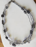 Black & White Cane Glass Necklace